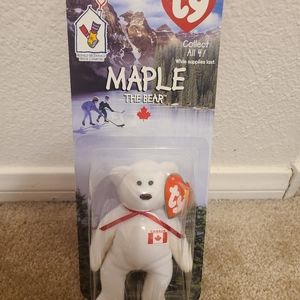 RARE AND RETIRED Ty Maple Beanie Babie The Bear (OBO!)